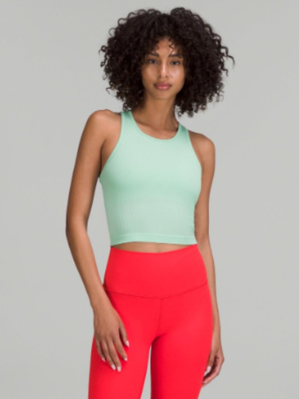 Lululemon - Ebb to Street Cropped Racerback Tank Top - Wild Mint - Size 10